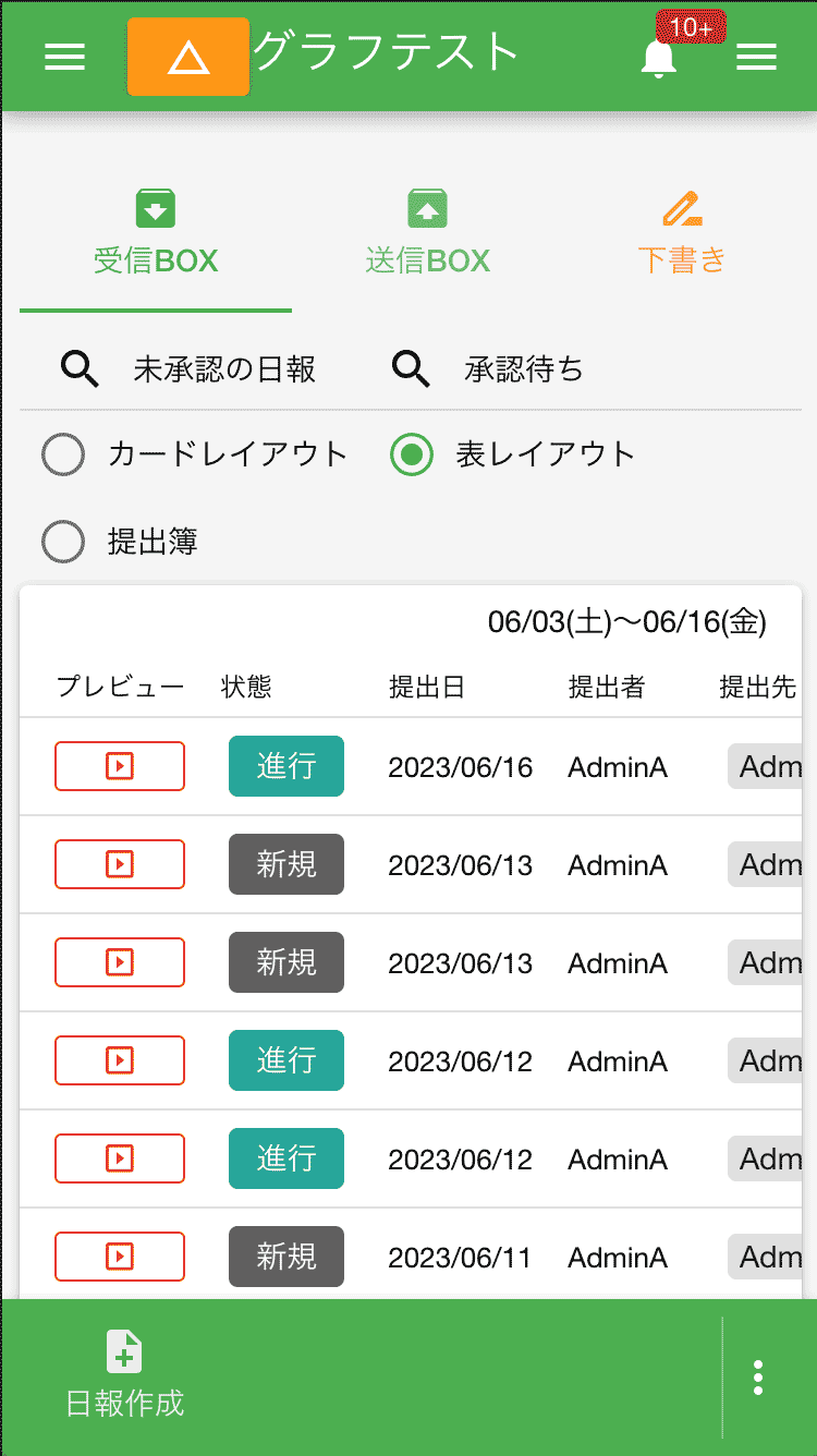 日報は一箇所に集約されるため、フォルダ分けやファイル名の管理が一切不要です